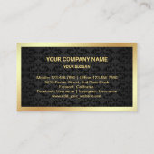 Zwart Damast Gouden Folie Vastgoed Realtor Foto Visitekaartje (Achterkant)