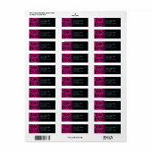 Zwart damast, magenta etiket (Full Sheet)