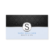 Zwart Damast Monogram Beauty Spa Visitekaartje
