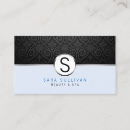 Zwart Damast Monogram Beauty Spa Visitekaartje