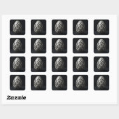 Zwart Damast Paasei Vierkante Sticker (Vel)