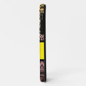 Zwart damast & sinaasappel gouden lint Case-Mate iPhone case (Achterkant/links)