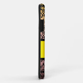 Zwart damast & sinaasappel gouden lint Case-Mate iPhone case (Achterkant/rechts)