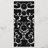 Zwart Damast Trouwmenu Menu (Achterkant)