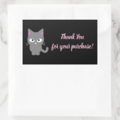  zwart Dank je sticker met grijze kat (Tas)