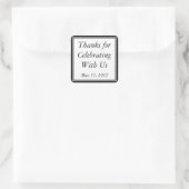 Zwart Dank u Cadeau Sticker & Bruiloft Favor Label (Tas)