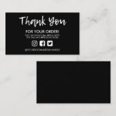 Zwart Dank u voor Media Tussenvoegsel Sociale Medi Visitekaartje (Voorkant / Achterkant)