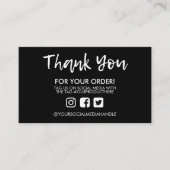 Zwart Dank u voor Media Tussenvoegsel Sociale Medi Visitekaartje (Voorkant)