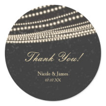 Zwart Dark Night Sky & String Lights Stickers