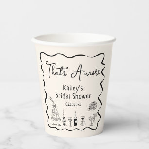 Zwart Dat is Amore Bruidsfeest Papieren Bekers