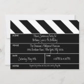 Zwart dat is een 'Wrap Movie Clapper Birthday Part Kaart (Voorkant)