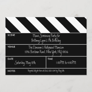 Zwart dat is een 'Wrap Movie Clapper Birthday Part Kaart