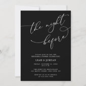 Zwart De avond voor bruiloft repetitie diner Kaart (Voorkant)