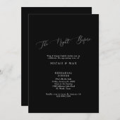 Zwart De avond voor bruiloft repetitie II Kaart (Voorkant / Achterkant)