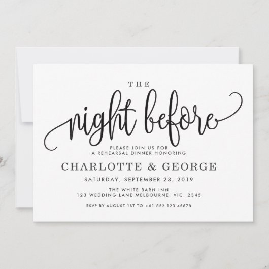 Zwart de avond voor de uitnodiging (Voorkant)