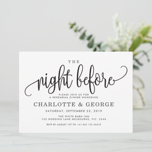 Zwart de avond voor de uitnodiging (Staand voorkant)