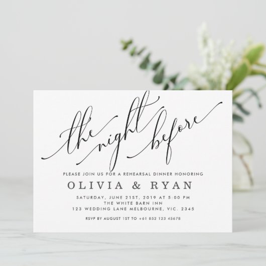 Zwart de avond voor de uitnodiging (Staand voorkant)