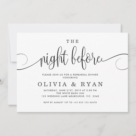 Zwart de avond voor de uitnodiging (Voorkant)