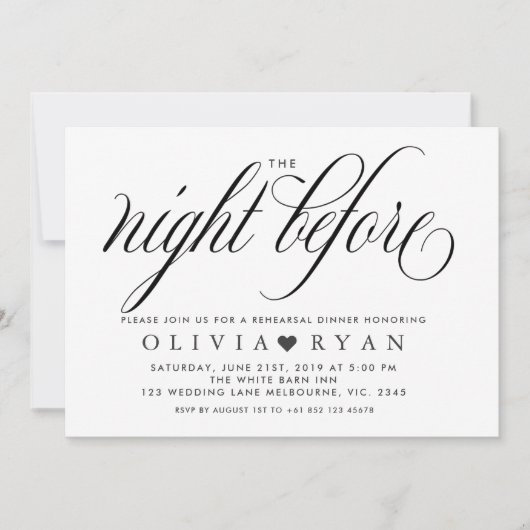 Zwart de avond voor de uitnodiging (Voorkant)