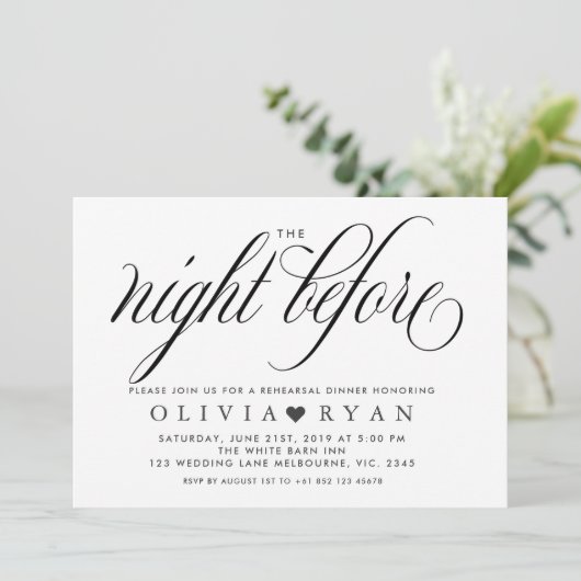 Zwart de avond voor de uitnodiging (Staand voorkant)