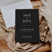 Zwart De datum opslaan Sjabloon Kaart