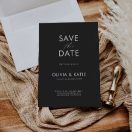 Zwart De datum opslaan Sjabloon Kaart