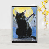 Zwart de gargouillewenskaart van Halloween van de Kaart (Gele Bloem)