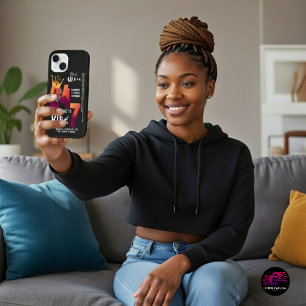 Zwart de hele dag 24/7 Slogan Grafisch-Dames iPhone 15 Case