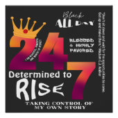 Zwart de hele dag 24/7 Slogan Grafisch-Dames Perfect Poster (Voorkant)