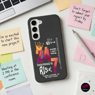 Zwart de hele dag 24/7 Slogan Grafisch-Dames Samsung Galaxy Hoesje