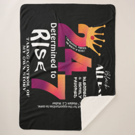 Zwart de hele dag 24/7 Slogan Grafisch-Dames Sherpa Deken