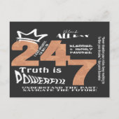 Zwart De hele dag 24/7 Slogan Graphic Briefkaart (Voorkant)