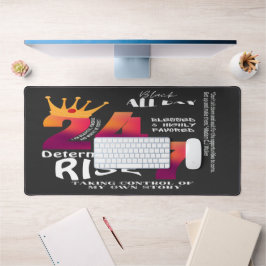 Zwart De hele dag 24/7 Slogan Graphic Bureaumat