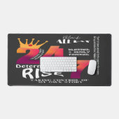 Zwart De hele dag 24/7 Slogan Graphic Bureaumat (Keyboard & Muis)