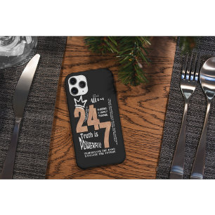 Zwart De hele dag 24/7 Slogan Graphic iPhone 15 Case