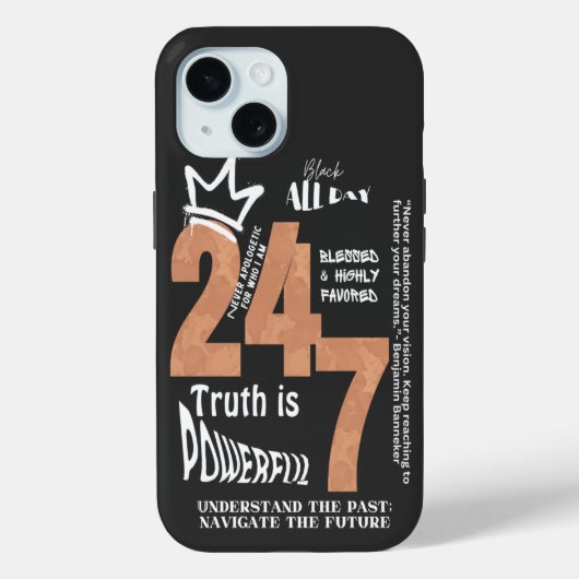 Zwart De hele dag 24/7 Slogan Graphic Case-Mate iPhone Case (Achterkant)