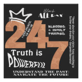 Zwart De hele dag 24/7 Slogan Graphic Perfect Poster (Voorkant)