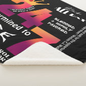 Zwart De hele dag 24/7 Slogan Graphic Sherpa Deken (3/4)