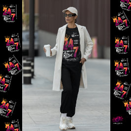 Zwart De hele dag 24/7 Slogan Graphic T-shirt