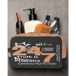 Zwart De hele dag 24/7 Slogan Graphic Toilettasje