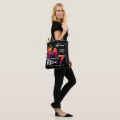 Zwart De hele dag 24/7 Slogan Graphic Tote Bag (Op model)