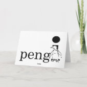 Zwart de kattenwenskaart van PengiHoliday Kaart (Achterkant)