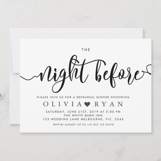 Zwart de nacht voor de uitnodiging (Voorkant)