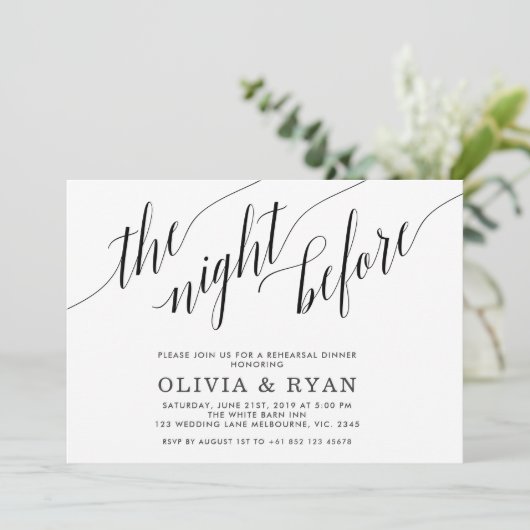 Zwart de nacht voor de uitnodiging (Staand voorkant)