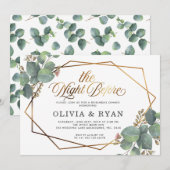 Zwart de nacht voor geo eucalyptus uitnodiging (Voorkant / Achterkant)