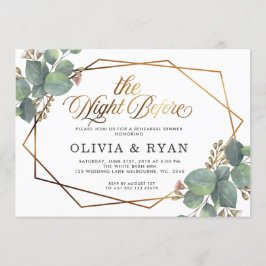 Zwart de nacht voor geo eucalyptus uitnodiging