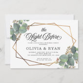 Zwart de nacht voor geo eucalyptus uitnodiging (Voorkant)