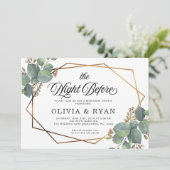 Zwart de nacht voor geo eucalyptus uitnodiging (Staand voorkant)