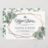 Zwart de nacht voor geo eucalyptus uitnodiging (Voorkant / Achterkant)