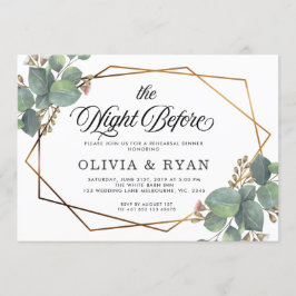 Zwart de nacht voor geo eucalyptus uitnodiging